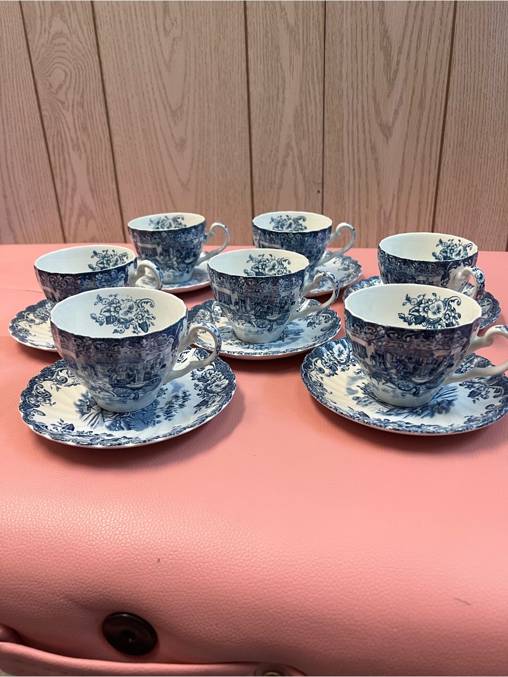 Blue and White Floral Porcelain Teacup and Saucer Set - Classic Home Dining